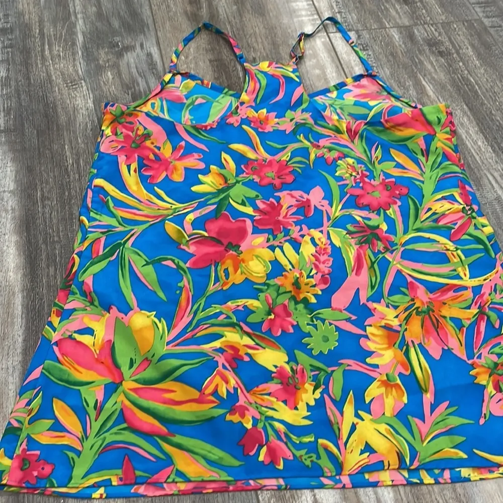 J.CREW Tank Top Floral Raceback Hawaiian Blouse size 4 - Image 6