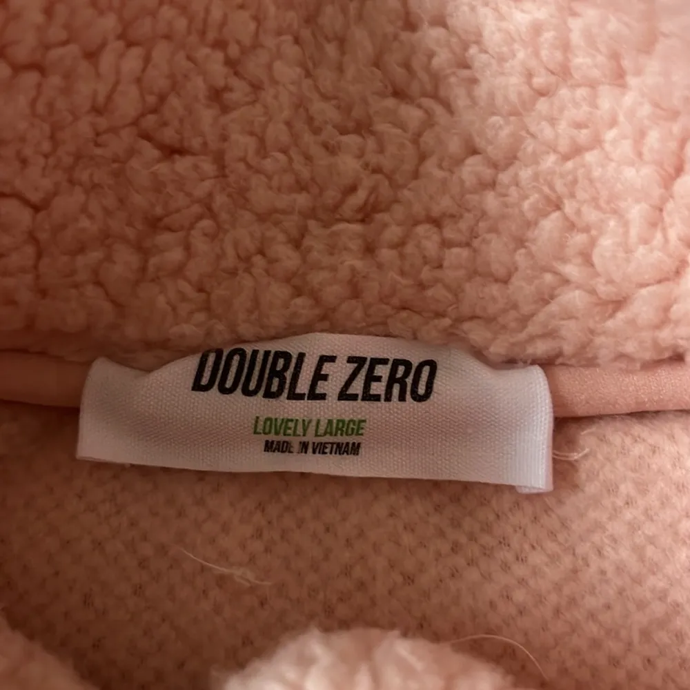 New Double Zero Women’s blush Sherpa Snap pullover sweatshirt size Large - Image 4