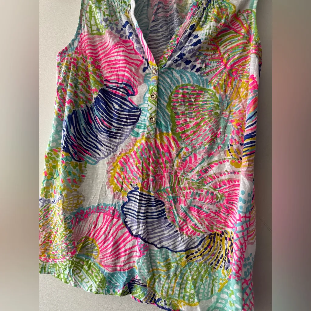 Lilly Pulitzer Essie Tank Top Roar Of The Seas Bright Gorgeous - Image 2