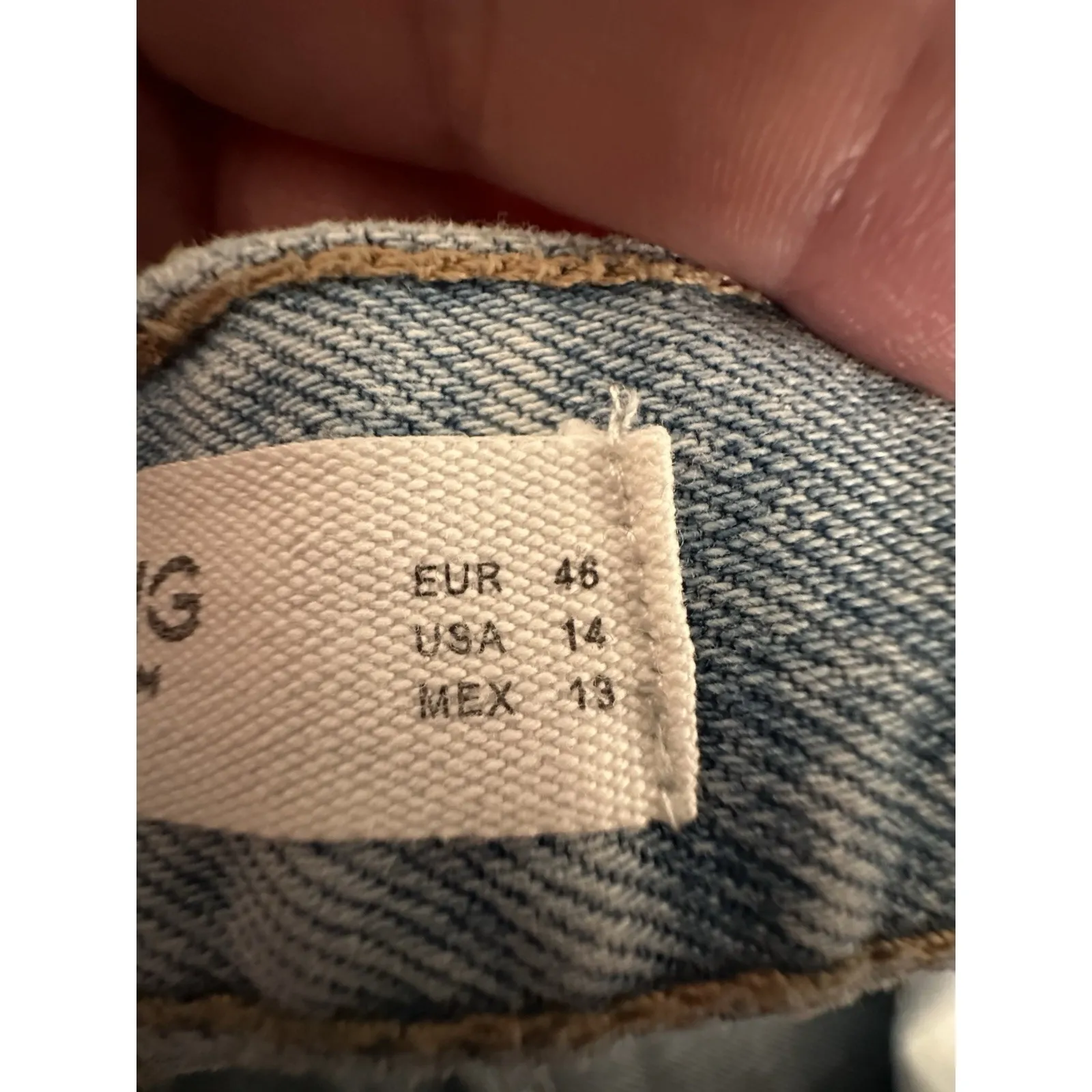 MNG Andy Jean Shorts Womens 14 Rodeo Western Cut Off Light Wash Denim Button Fly - Image 10