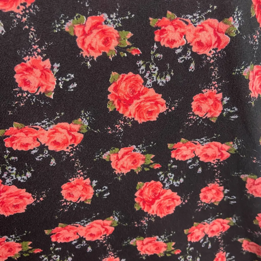 Umgee Size Small Mini Dress Mixed Media Velvet Dark Floral Whimisgoth Fall Black - Image 6