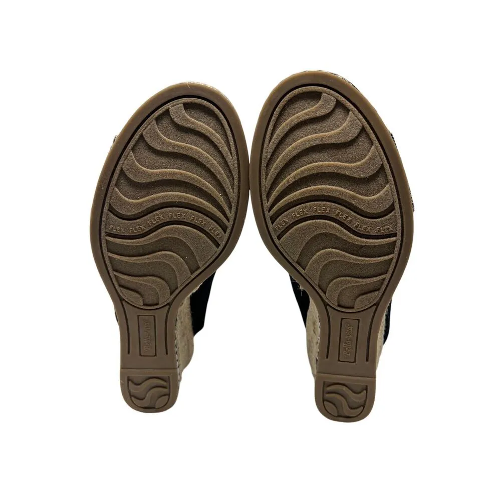 Bella Vita Nadette II Black Faux Suede Espadrille Sandals 9 - Image 5