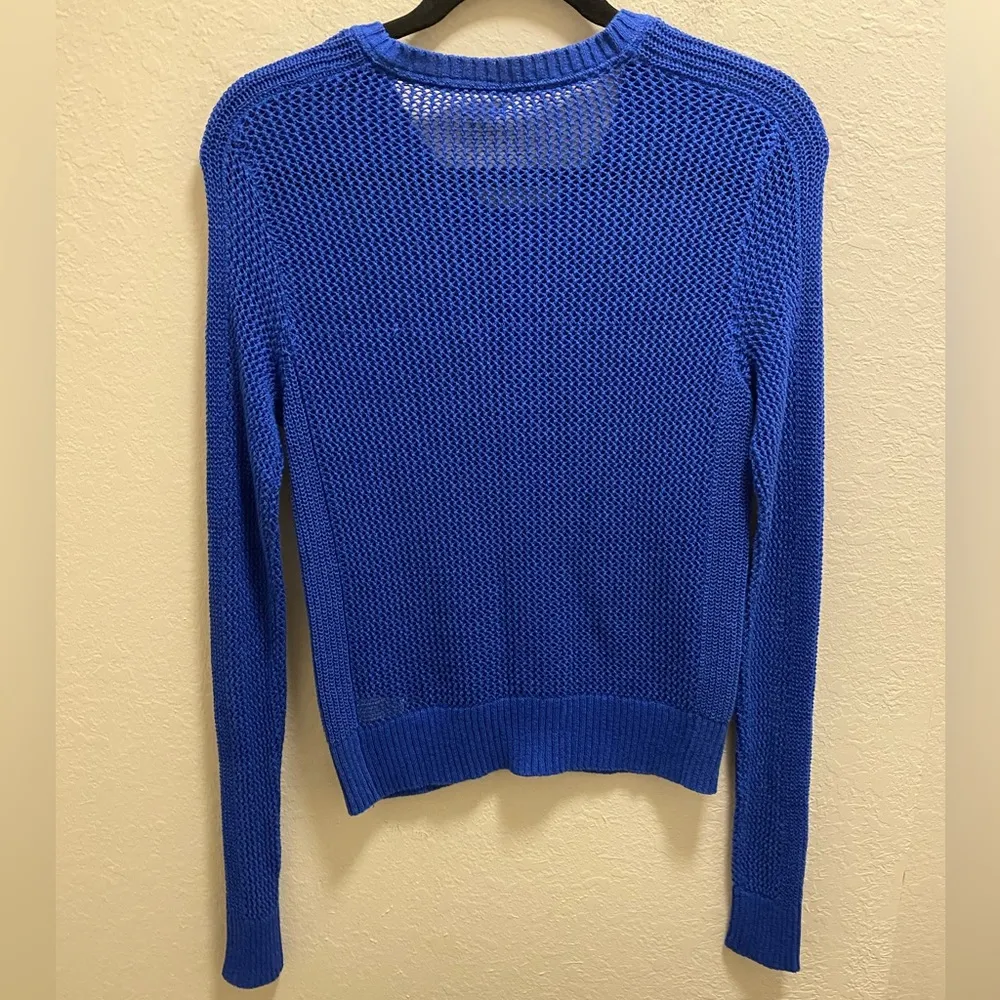 Athleta Mesh Open Knit Full Zip Sweater In Caspian Blue - Image 11
