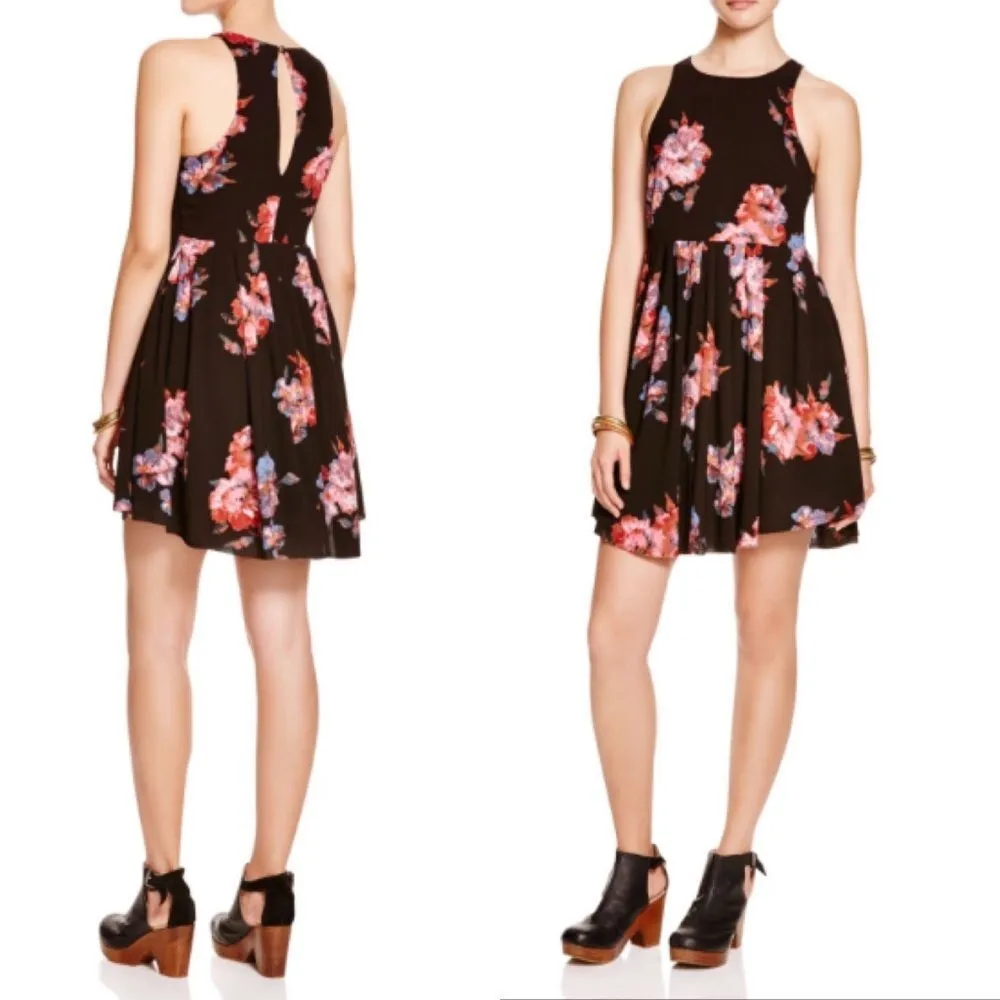 Free People black floral Twilight Combo dress Size 4 - Image 3