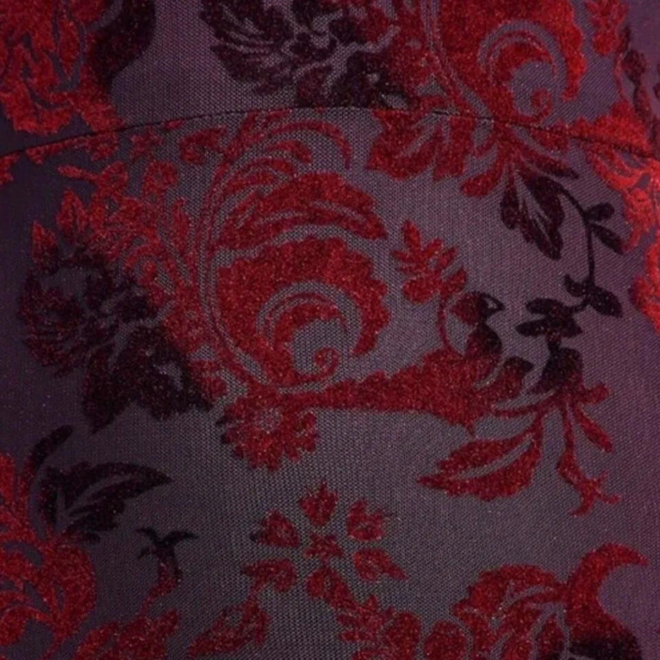 Lulus Party Girl Plum Velvet Burnout Flocked‎ Bodycon Mini Dress Size Medium Y2K - Image 9