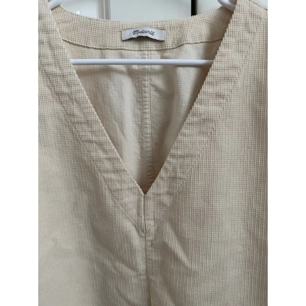 Madewell Waffle-Knit relaxed V-Neck Top. Size: L - Image 5