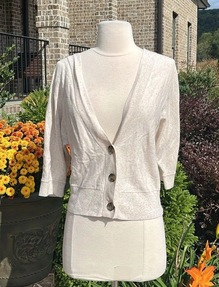 Oversized American Eagle Oatmeal Speckled Sweater - Image 2