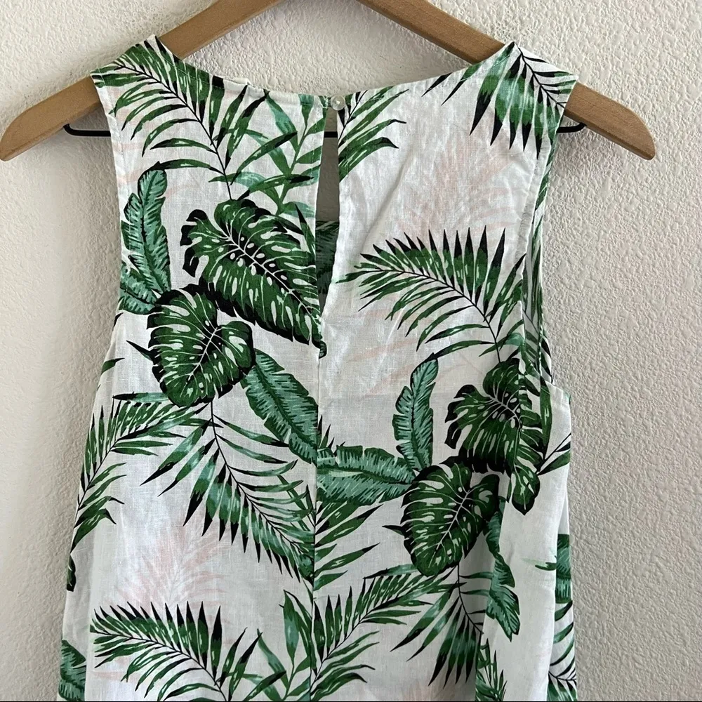 C&C California 100% Linen Tropical Dress Tank Shirt Dress Small - Image 11
