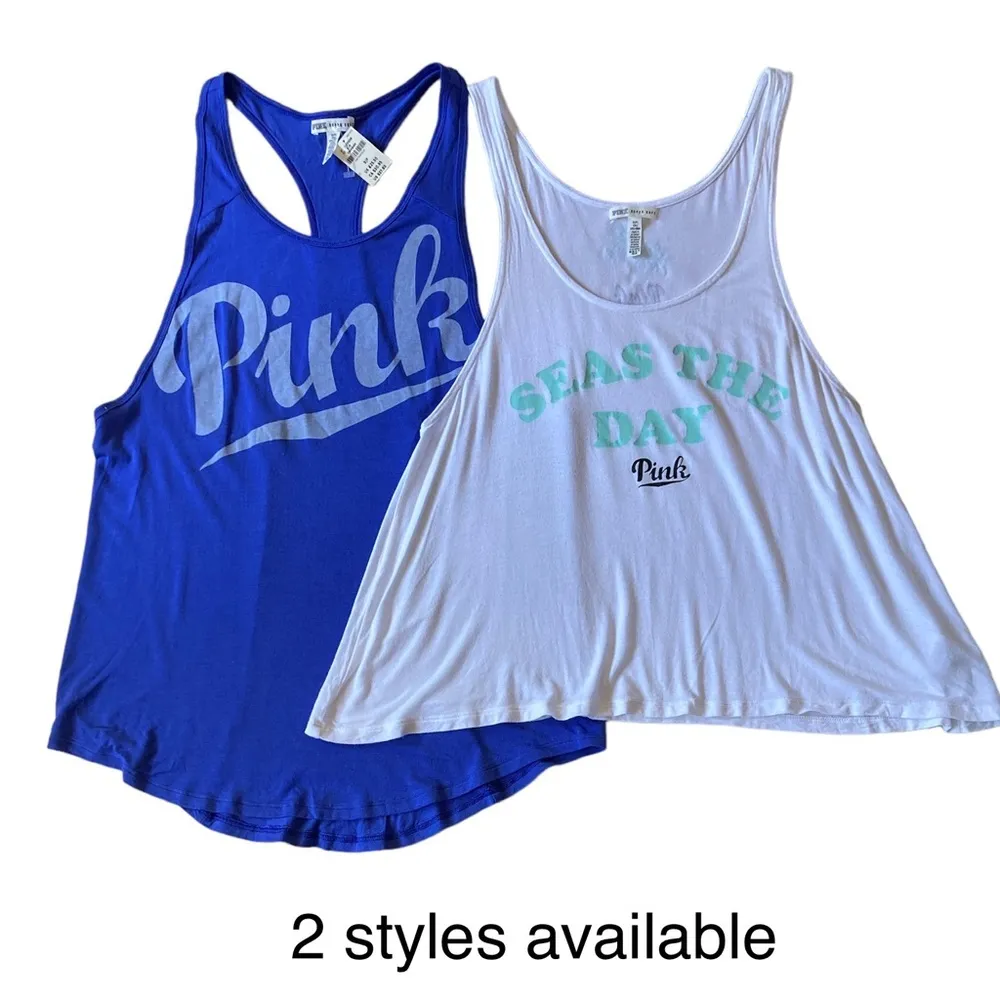 PINK Victoria's Secret White Loose Fit Super Soft Tank "SEAS THE DAY" - Image 11