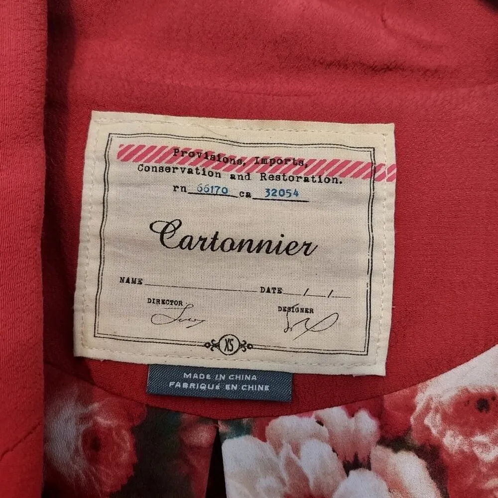 Anthropologie Cartonnier Canace Burnt Orange Red Draped Collar Blazer Jacket - Image 9