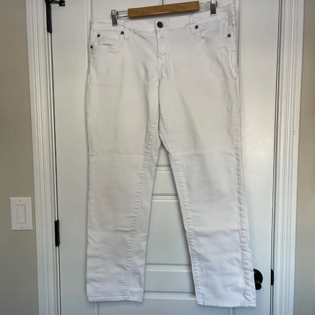 Kut From The Kloth Catherine Boyfriend Jeans‎ Women's Size 14 White Cotton Denim - Image 2