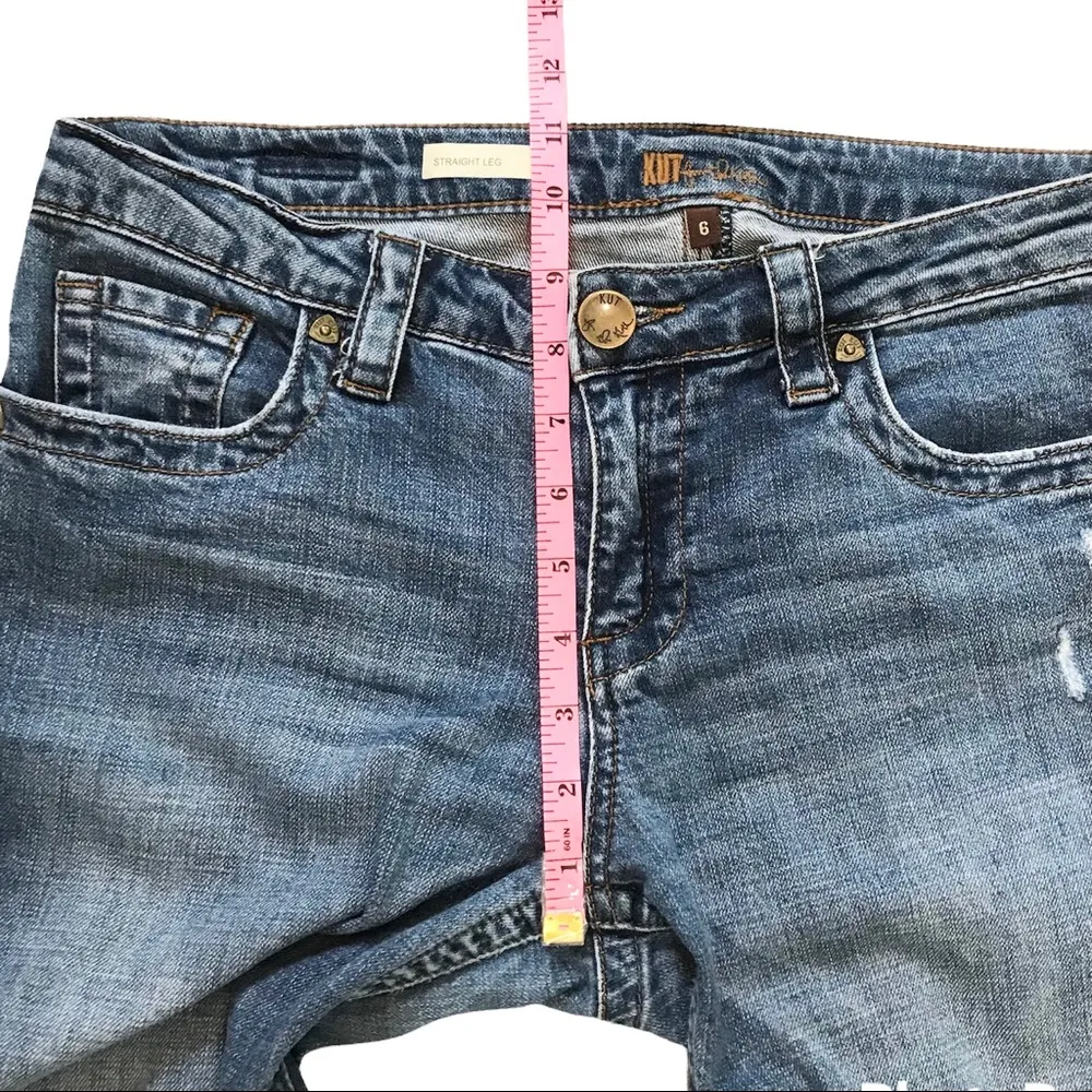 Kut from the Kloth Straight leg jeans 6 denim casual distressed denim pants - Image 5