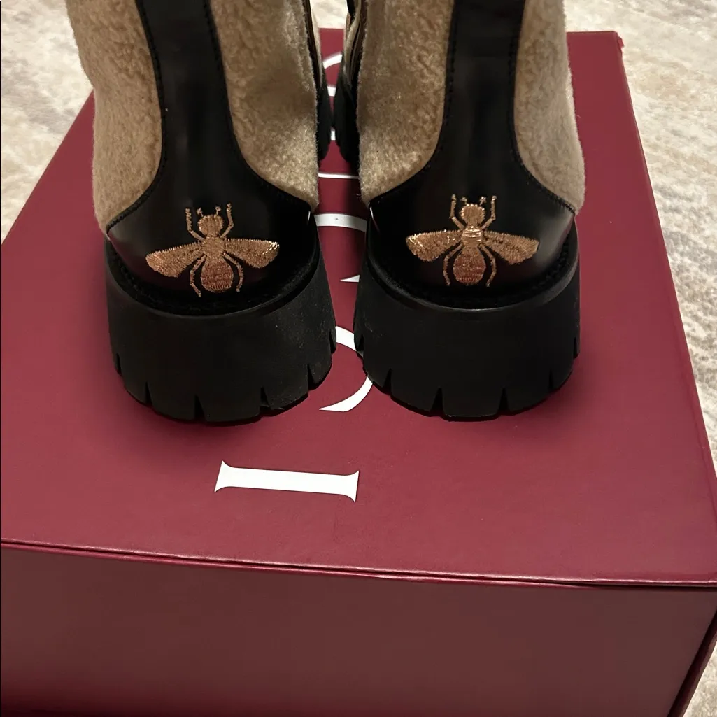 gucci women’s wool horsebit ankle boots - Image 4