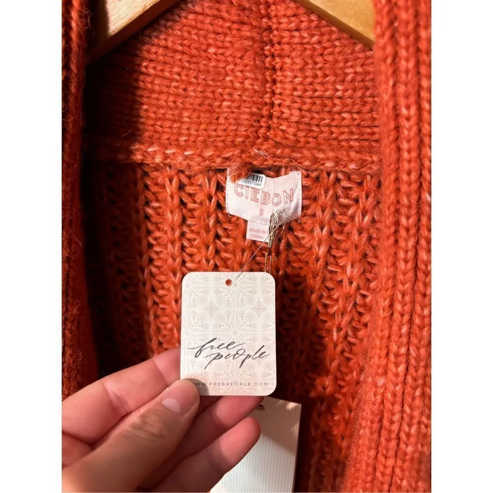 Free People Ciebon Karine Oversized Knit Cardigan Sz Small NWT - Image 5