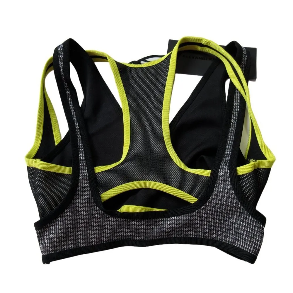NWT Alexander Wang x H&M Sports Bra Top in Black Gray Yellow Wrap 4 - Image 4