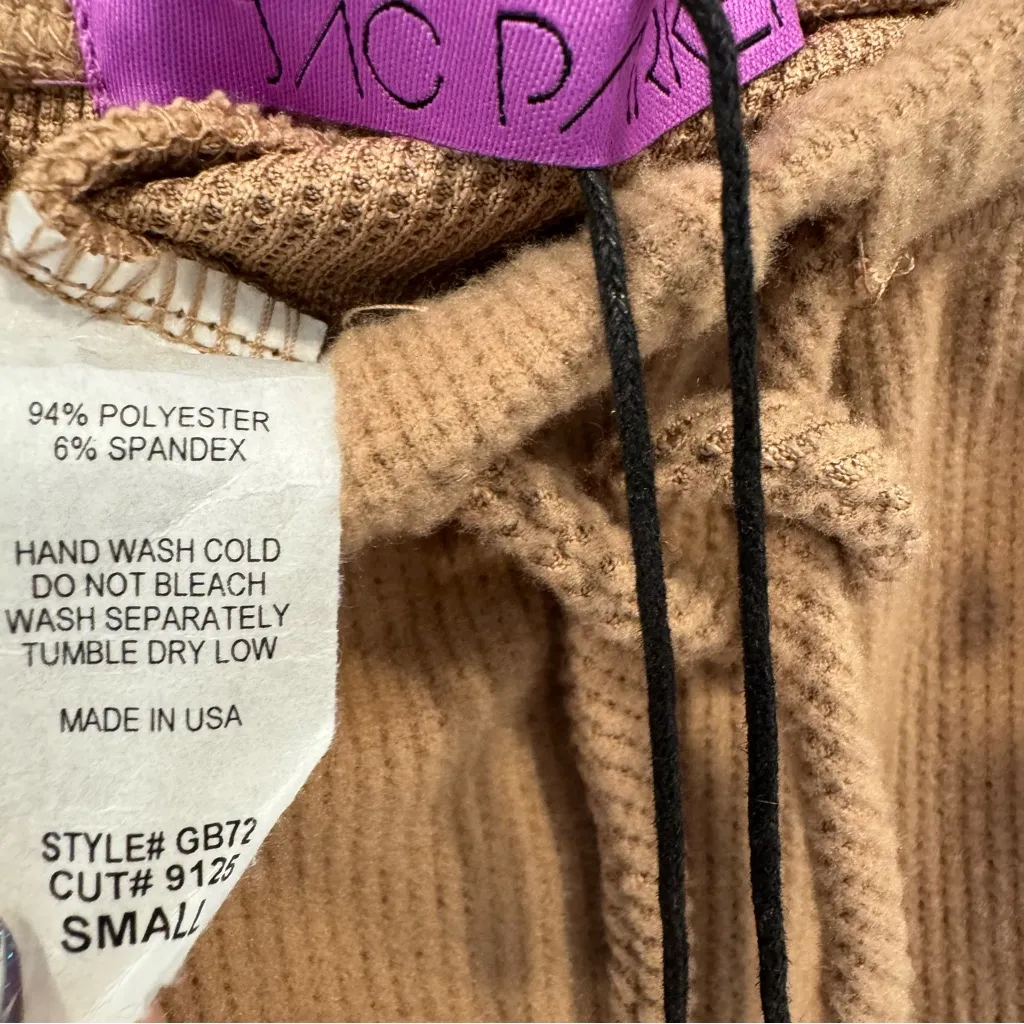 NWT Jac Parker Lazy Day Lux Lounge Pants Natural Ribbed Knit Sweatpants Tan - Image 6