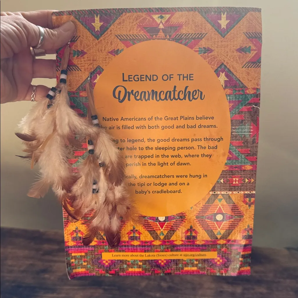 Feather Earrings with Bead Accents super lightweight - Image 2