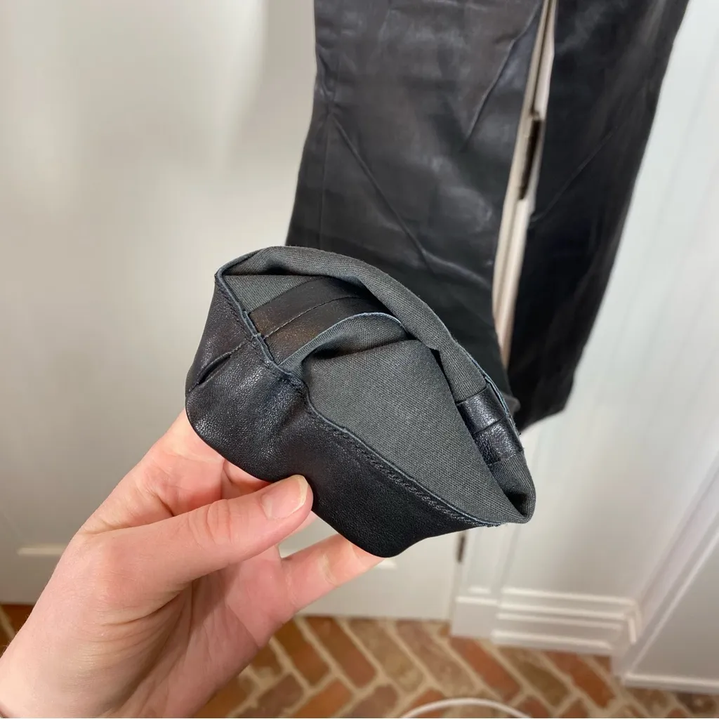 Off track OT Leggings Black Leather offtrack size xs made in USA‎ quiet luxury - Image 4