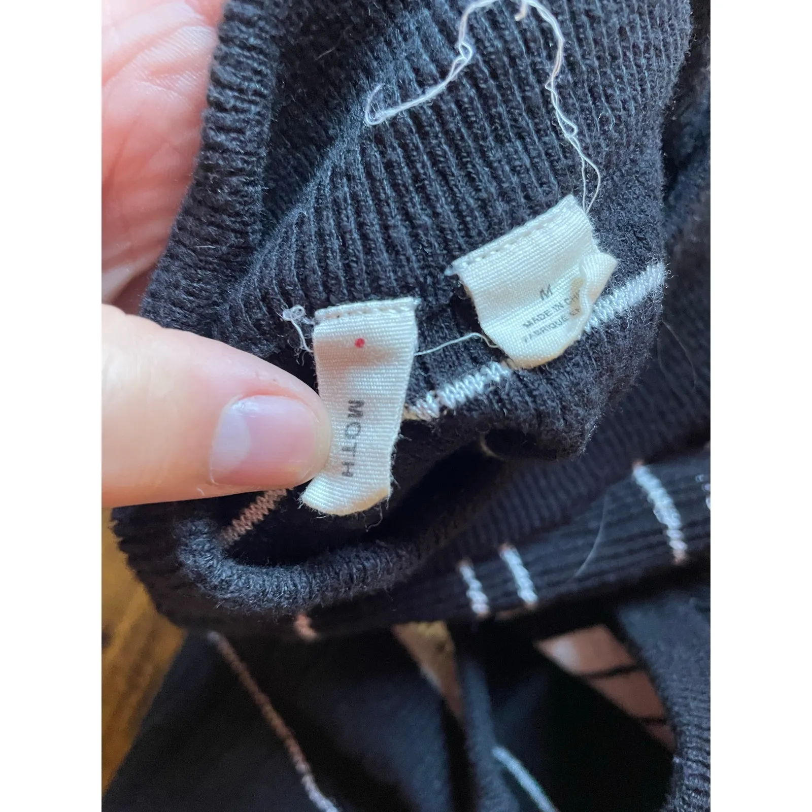 Anthropologie Midi Knit Dress Wrap Style Mock Neck Striped Sweater Dress sz M - Image 8