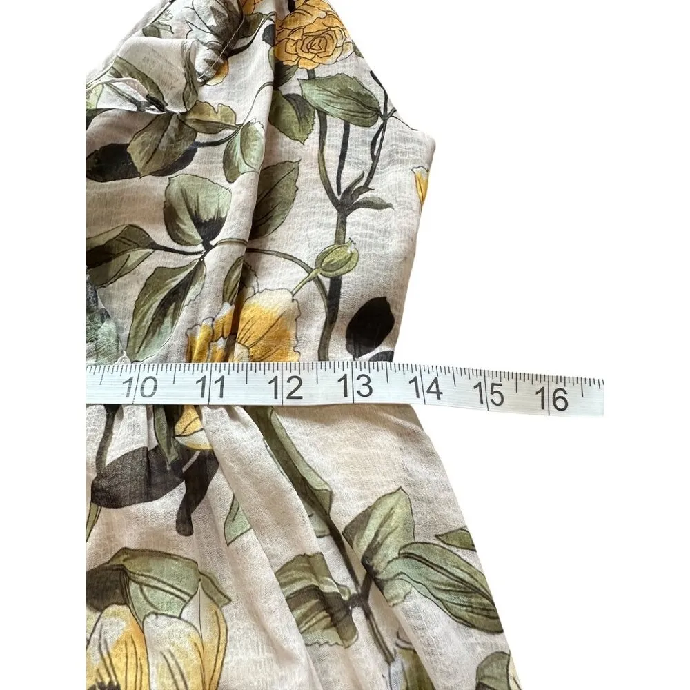 Floral Maxi Dress Ruffle Hem Open Back By Super Natural By Secret Mission READ Yellow - Image 9