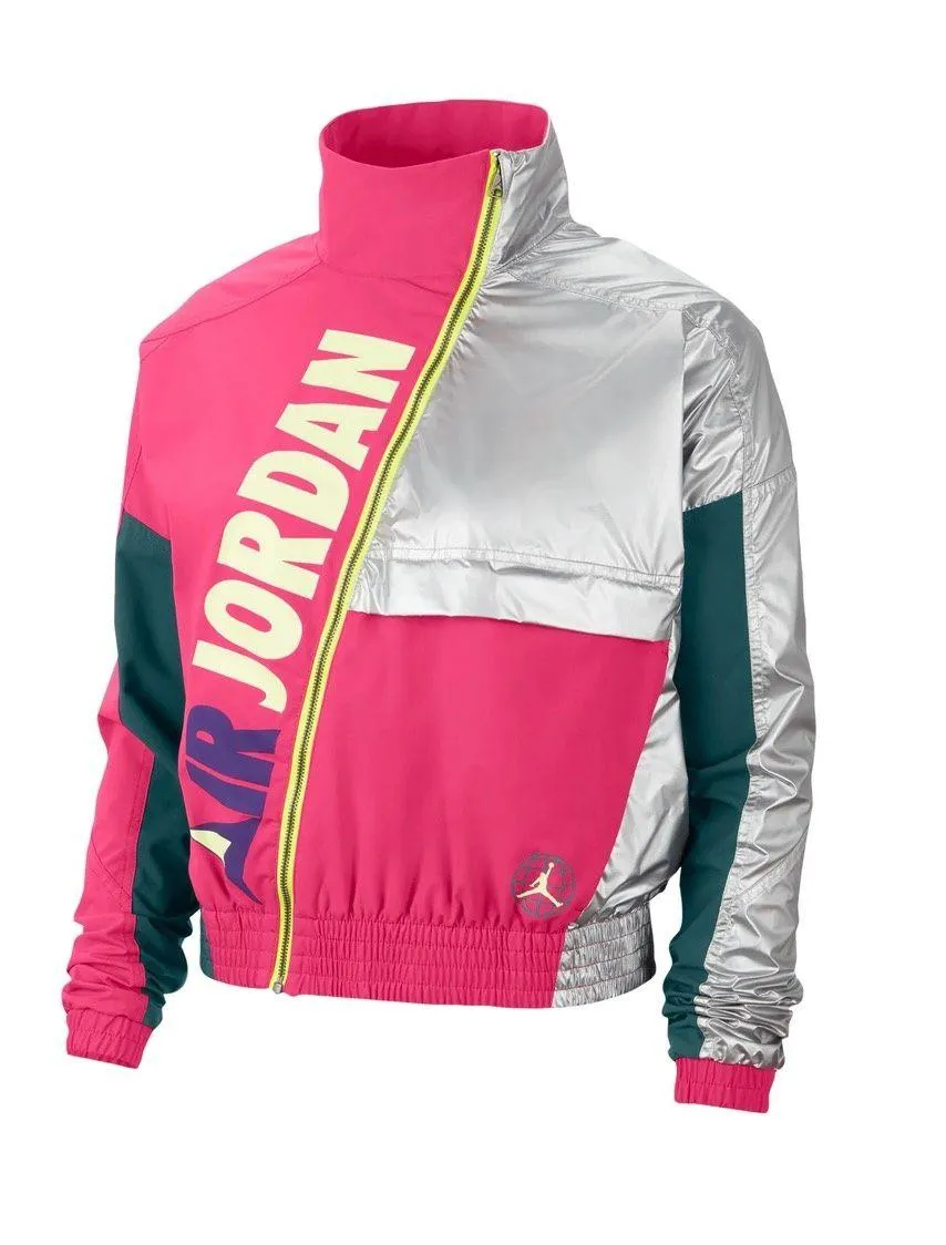 Med  Women’s Jordan Winter Utility Jacket Pink Teal Silver Bomber CW6497-674 - Image 2