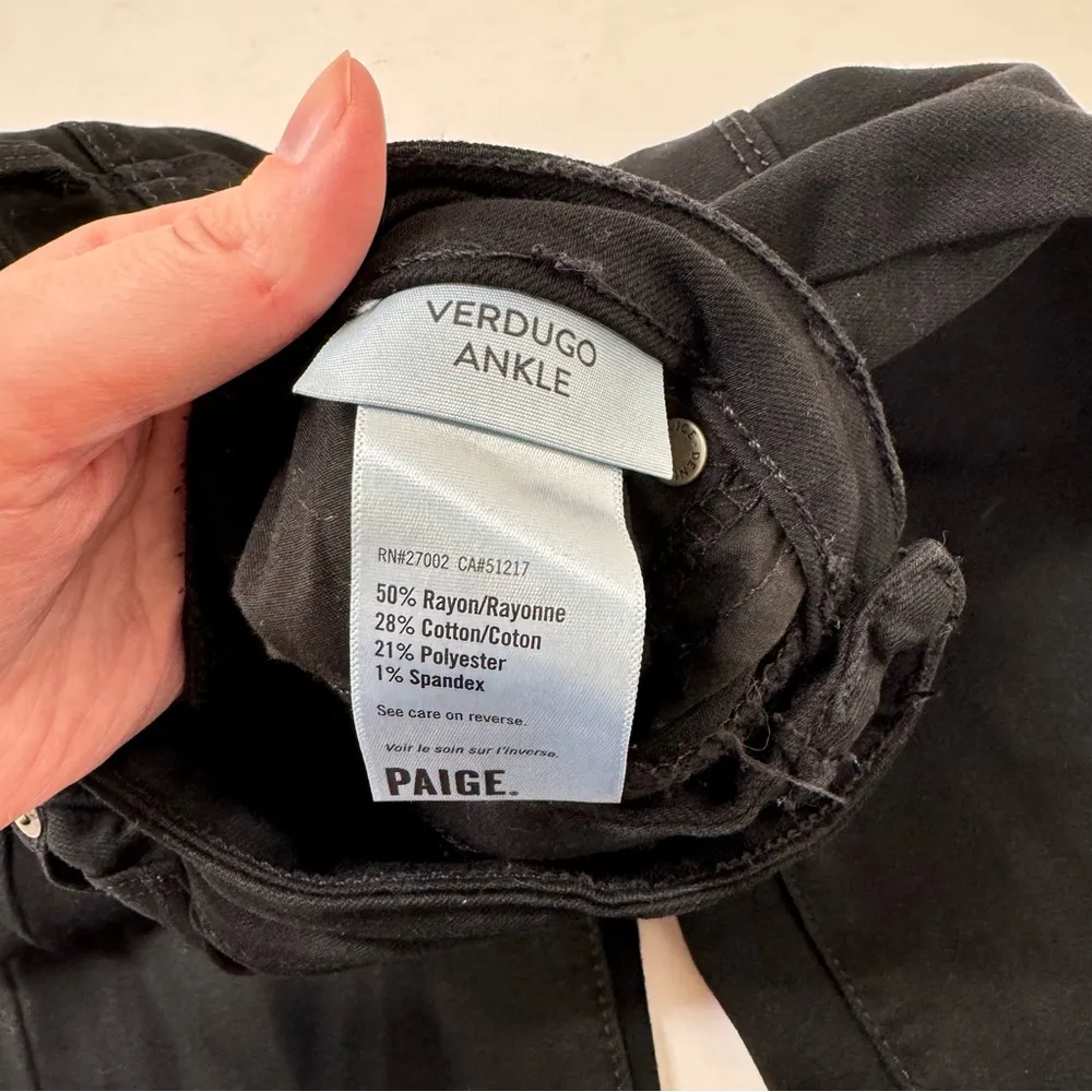 Paige Black Overdye Verdugo Ankle Skinny Jeans Size 25 - Image 6