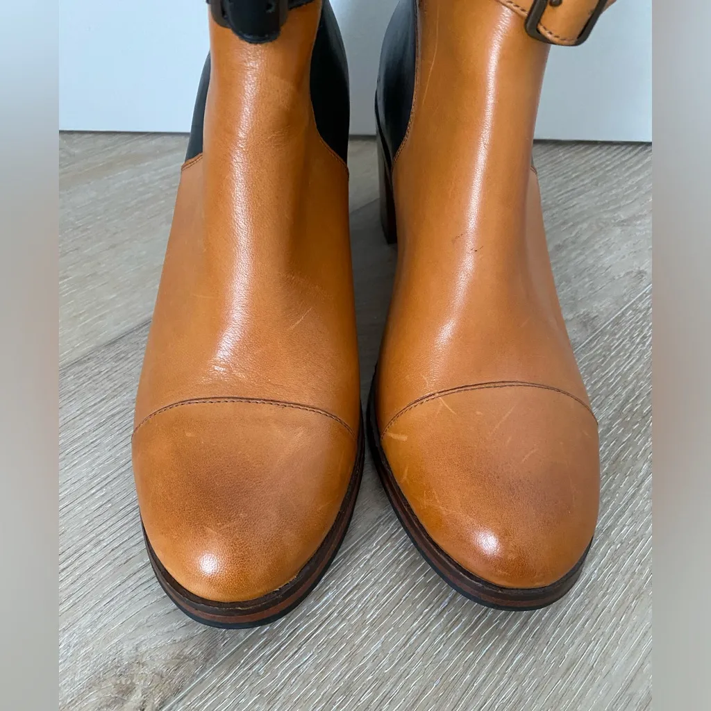 Wolverine Samantha Pleet Tan & Black 1000 Mile Bonny Leather Ankle Boots Sz 9.5 - Image 6
