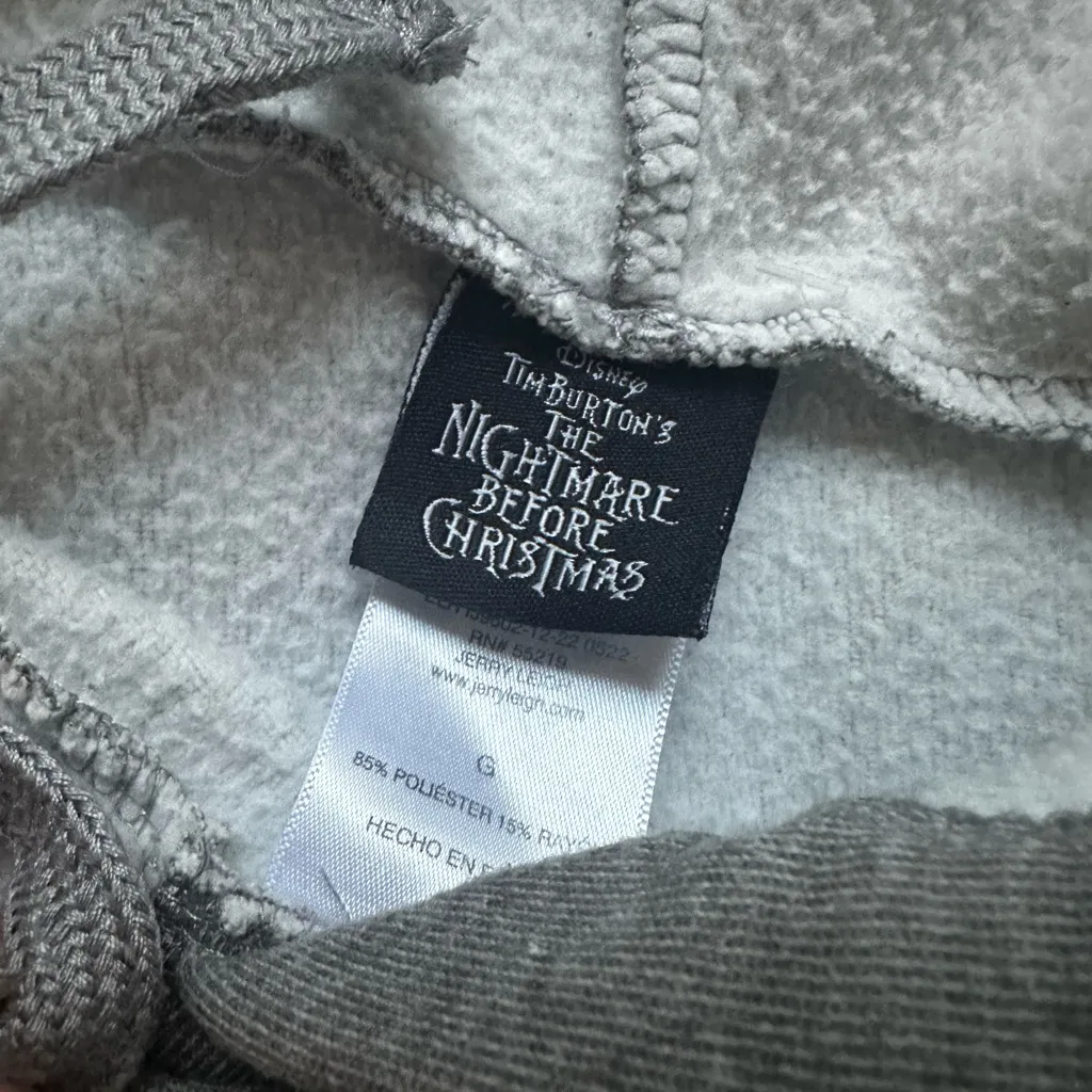 Disney Nightmare Before Christmas Jack Graphic Grey Hoodie Sweatshirt Halloween - Image 6