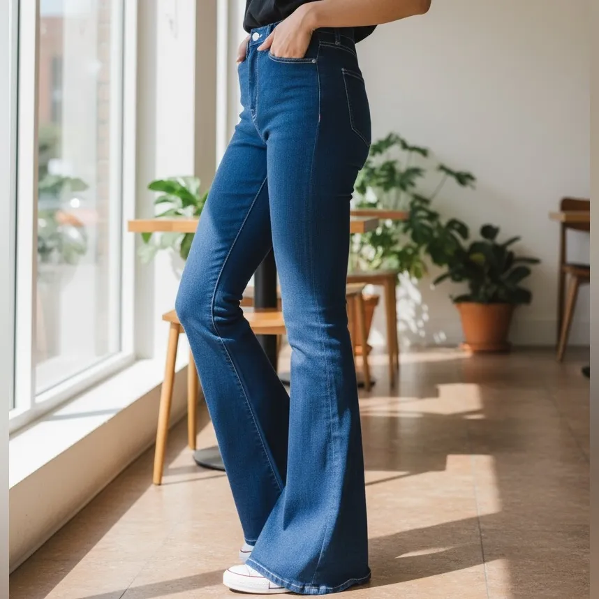 7 For All Mankind Womens Ultra High Rise Skinny Flare Jeans Size 30 Med Wash - Image 2