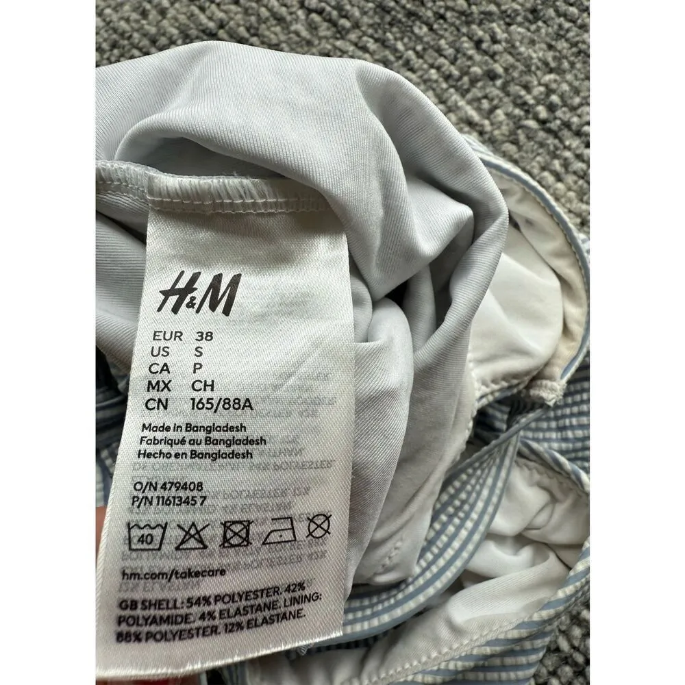 H&M Small Seersucker Plunge One Piece Swim Bathing Suit - Image 6