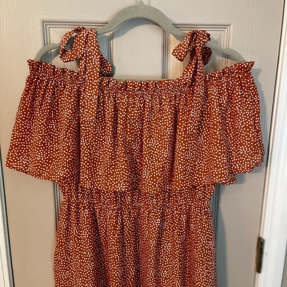 Liberty Love tie shoulder ruffle mini dress.​ - Image 6