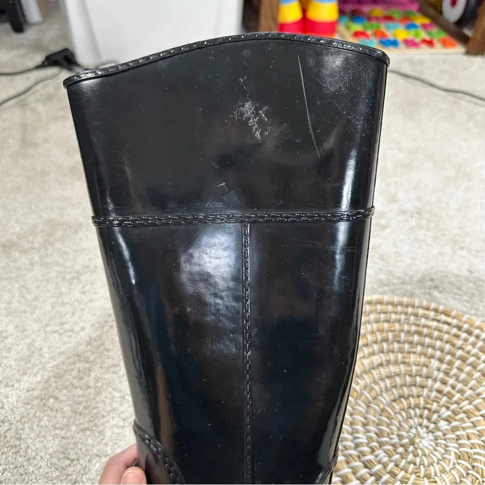 MICHAEL Michael Kors Women's Fulton Tall Harness Rain Boots in Black Size 8 - Image 8