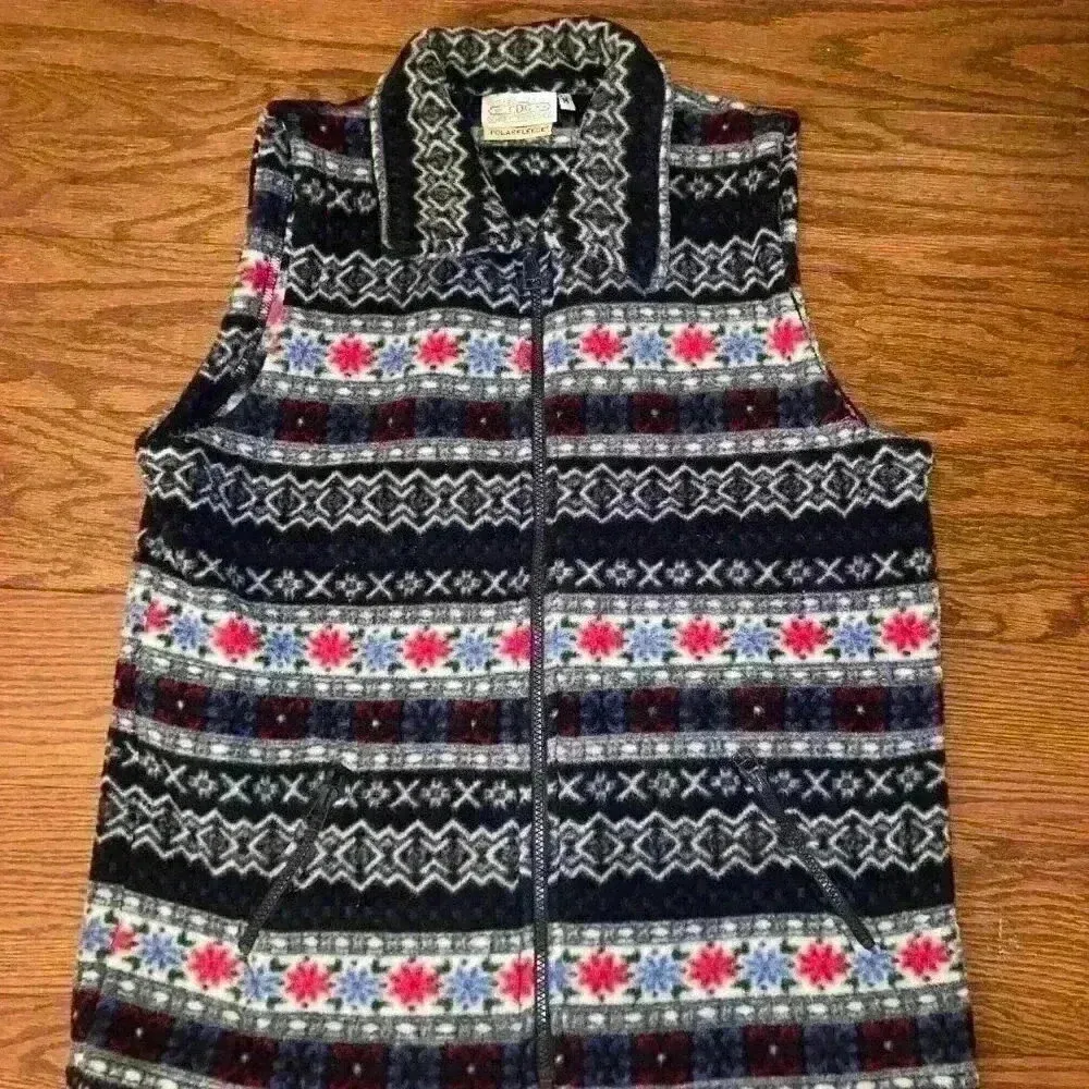 VINTAGE Cambridge Dry Goods Malden Mills Women’s MEDIUM Polar Fleece Sweater Blue - Image 10