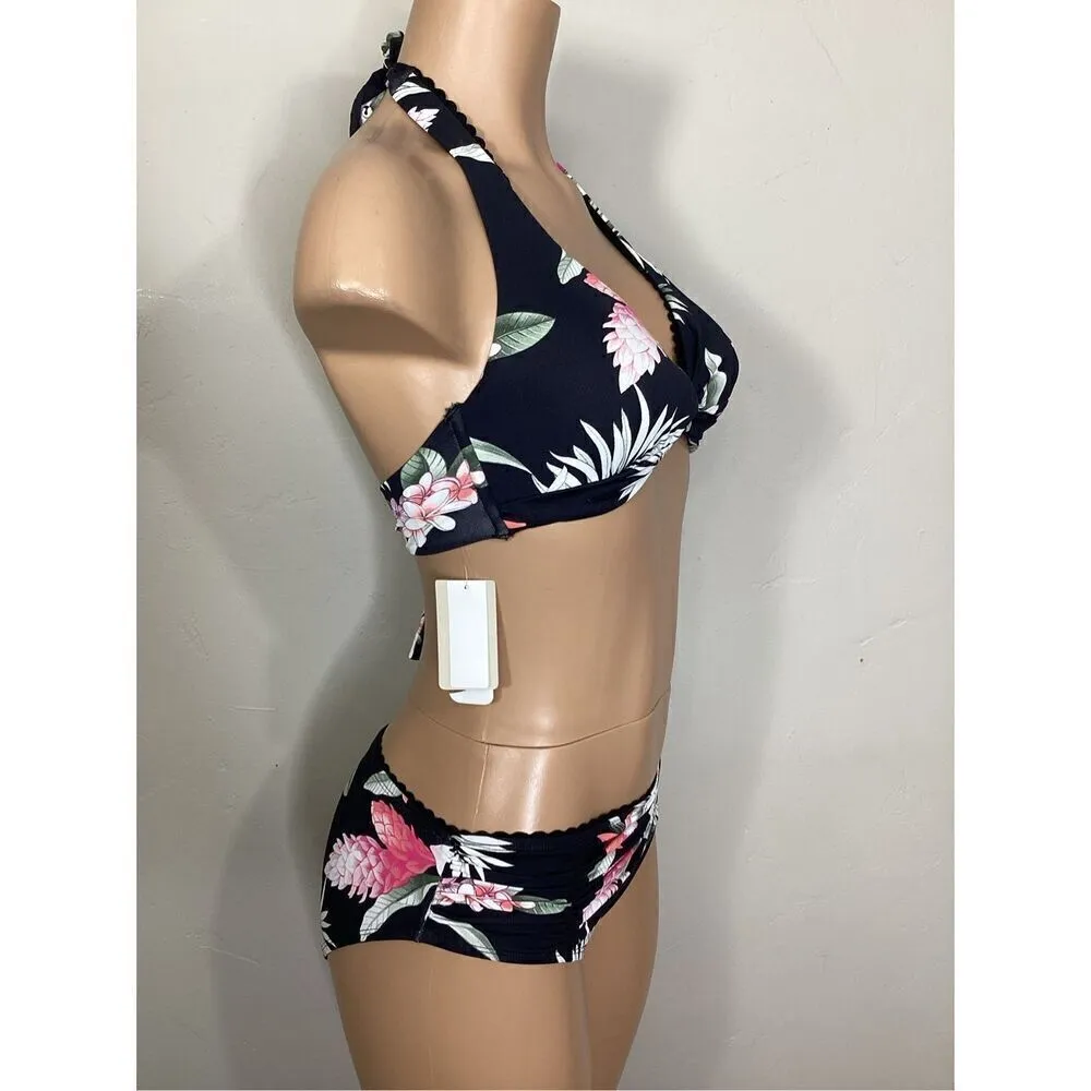 New. Tommy Bahama ginger flower halter bikini. XS-top/S-bottom. Retails $179 - Image 4