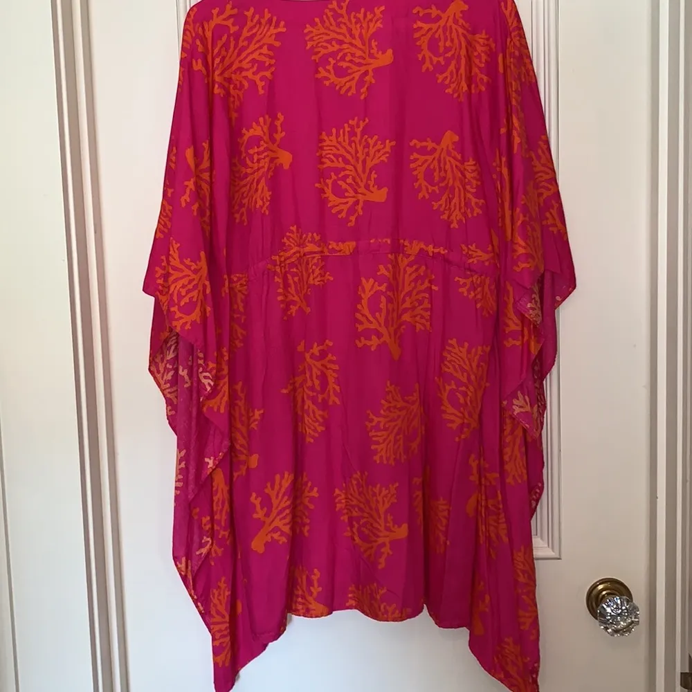 ESCAPADA BLOUSE/COVERUP Coral Print - Image 4