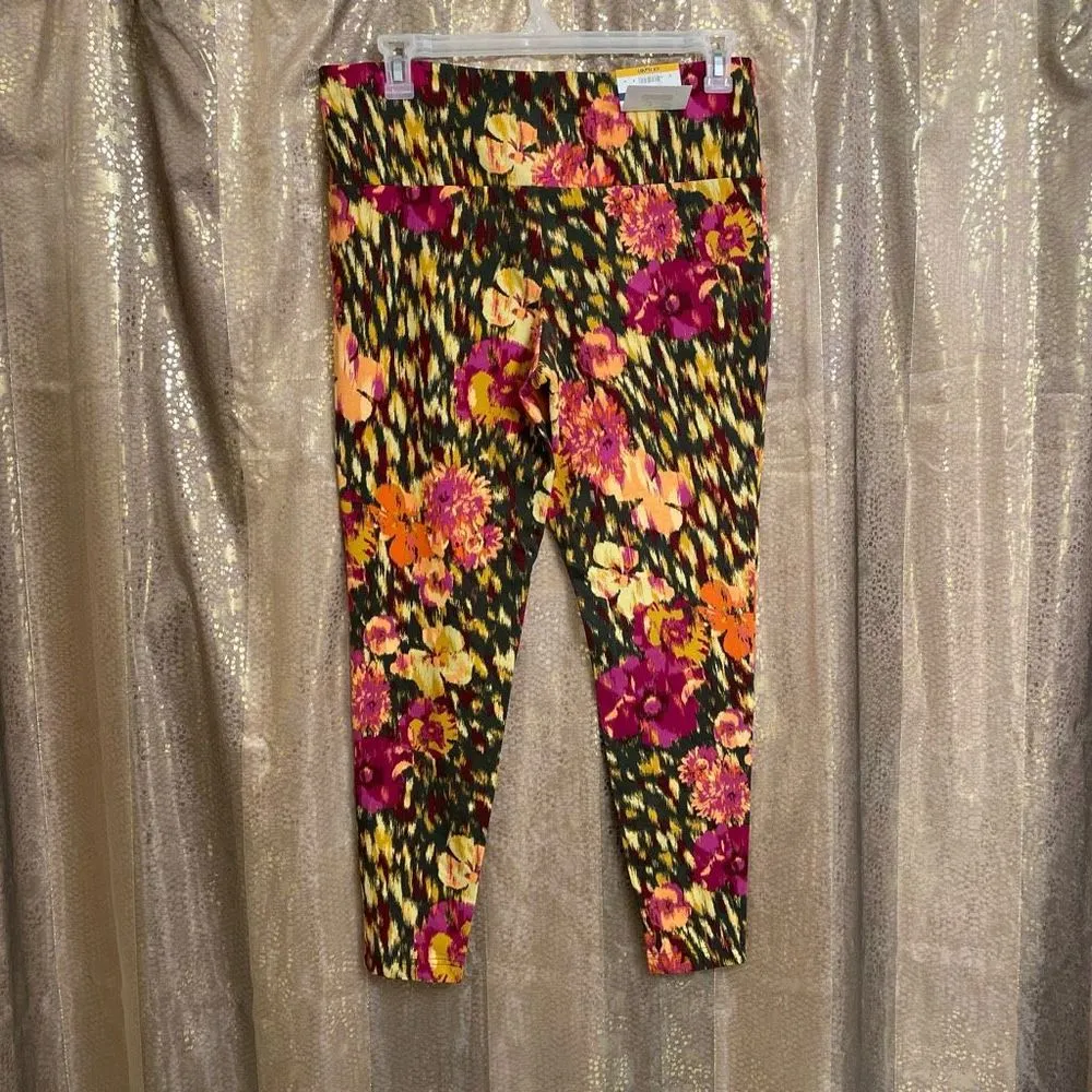 Terra & Sky  Floral Pink Green High Rise Leggings Plus 0x 14W NWT - Image 2