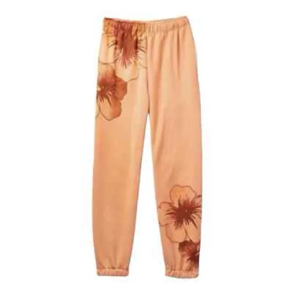 NWT Wild Fable Peach Orange Floral Mid-Rise Fleece Jogger Sweatpants Size 1X - Image 4