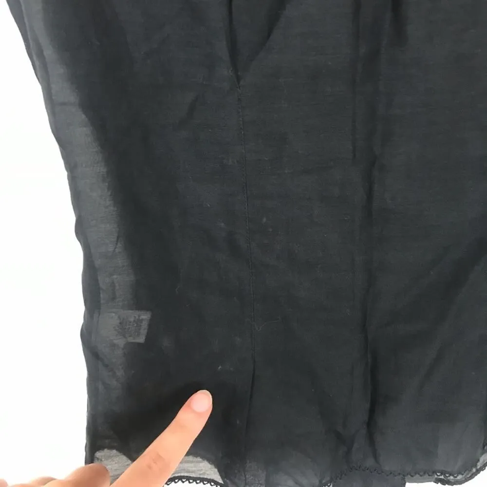 Isaac Mizrahi For Target Y2K Sheer Black Button Down Tank Top Size XS - Image 10