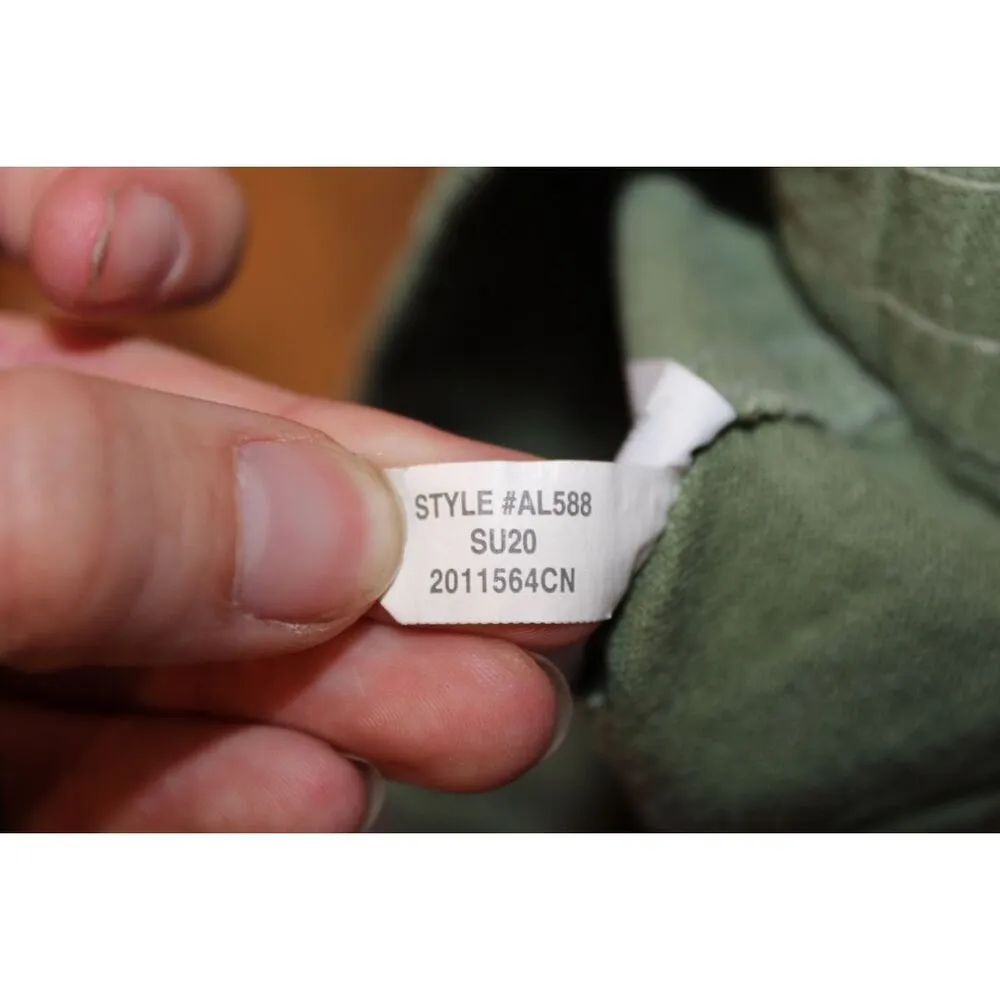 Womens J Crew Drawstring AL588 Faded Moss Green Linen Pull-On Shorts Size XXS - Image 4