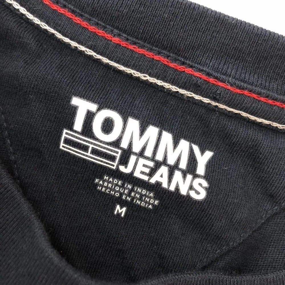 Tommy Hilfiger Jeans T Shirt Dress Short Sleeve Cotton Knit Navy Blue Size M - Image 3