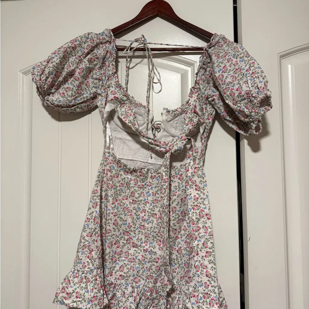 For Love And Lemons Floral Keyhole Mini Dress - Image 7