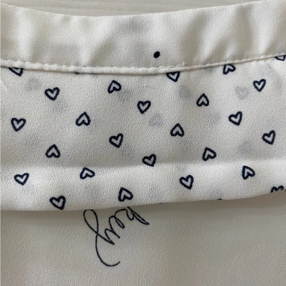 LC Lauren Conrad Disney White Sleeveless XS Blouse Bow & Minnie Mickey - Image 9