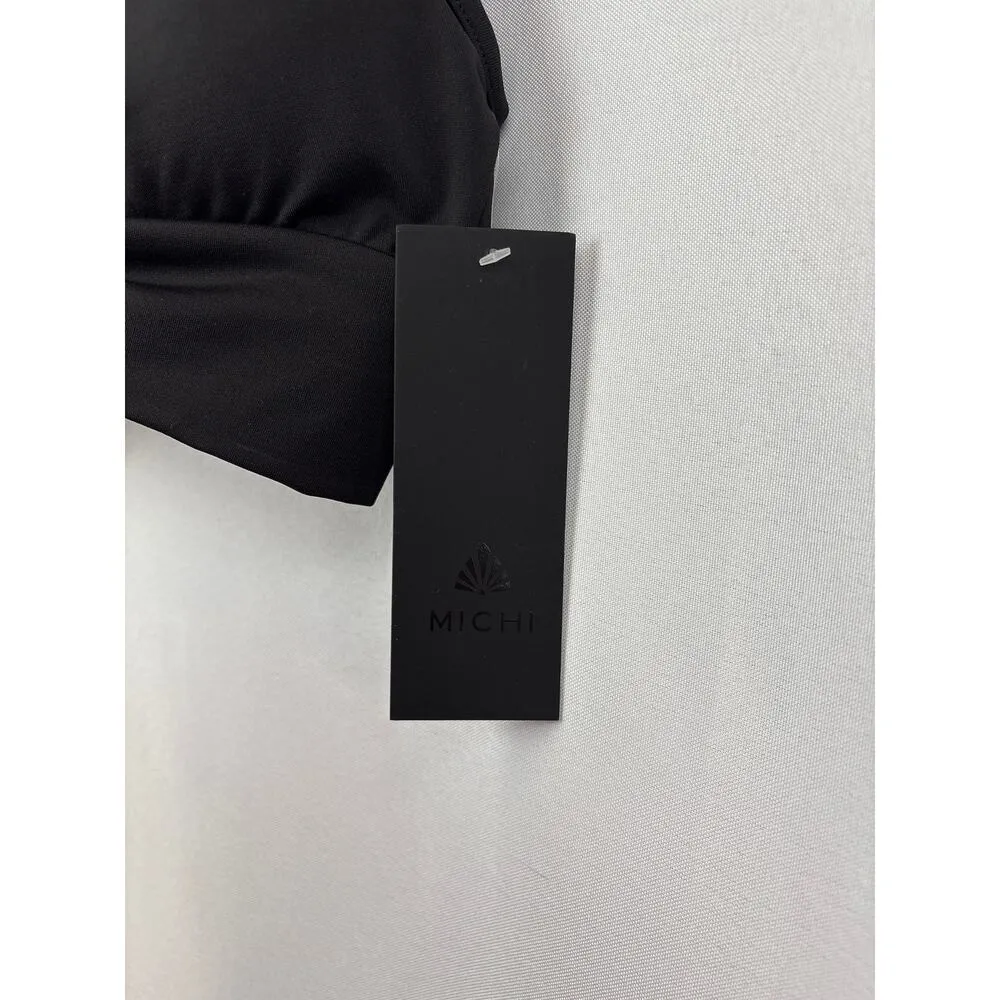 NWT Michi Black Ruched Racerback Sports Bra Size XS – Stretchy Activewear Top - Image 3