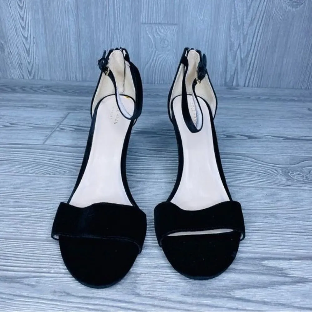 Cole Haan Black Velvet Glitter Heel Clara Grand shoes 11 glitter heels pumps for - Image 8