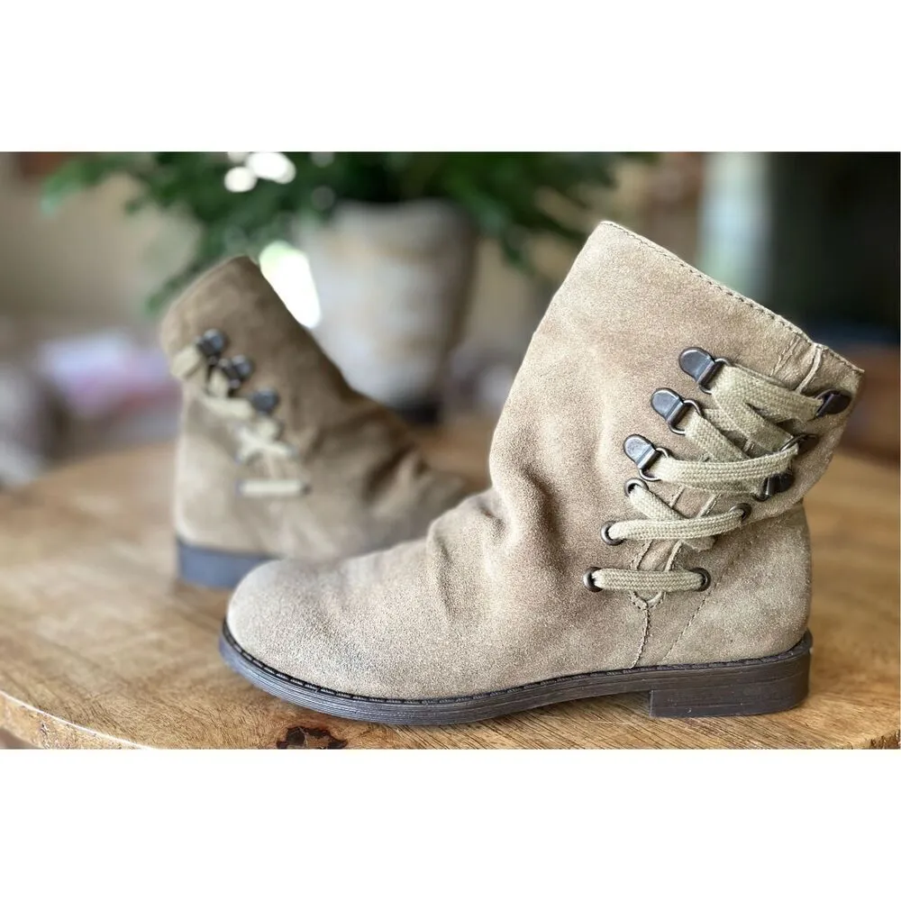 NINE WEST Womens Sz 5 M Brown Suede Lace Up Ankle Fashion Boots Booties - Image 9