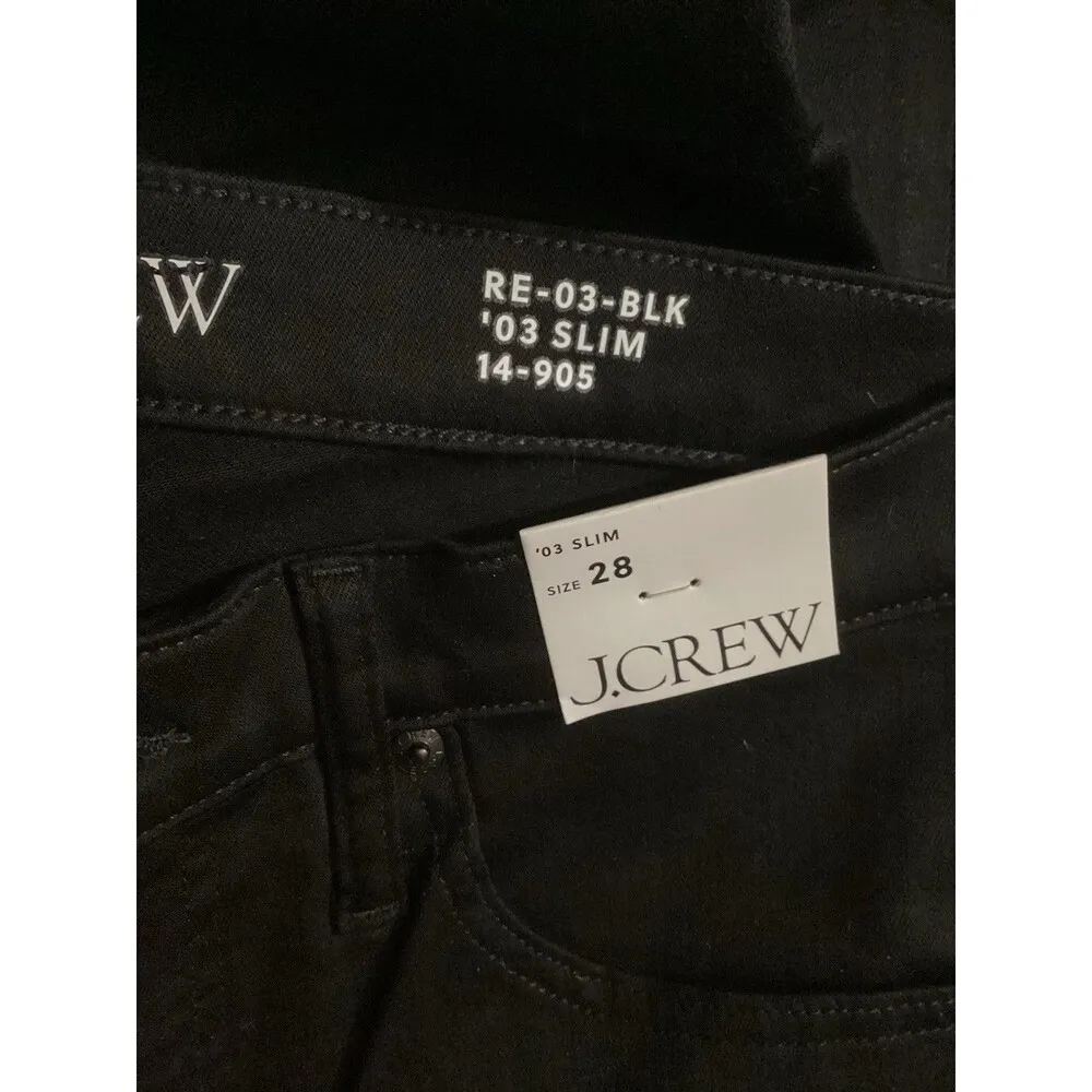 J. Crew Womens Black ‘03 Sim Jeans Mid Rise Stretch 28 - Image 6