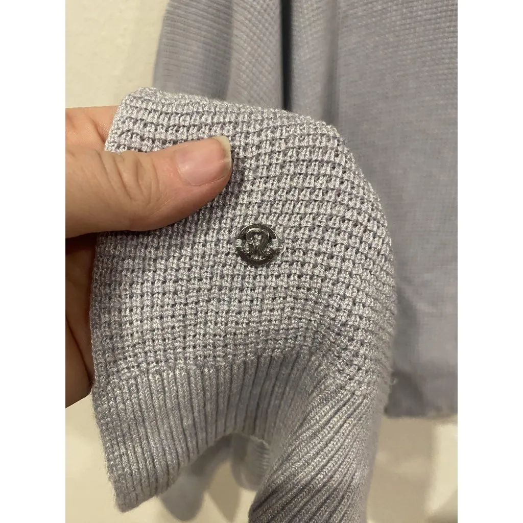 Lululemon  Forward Flow Poncho Womens One Size Gray Cashmere Blend Waffle Knit - Image 5