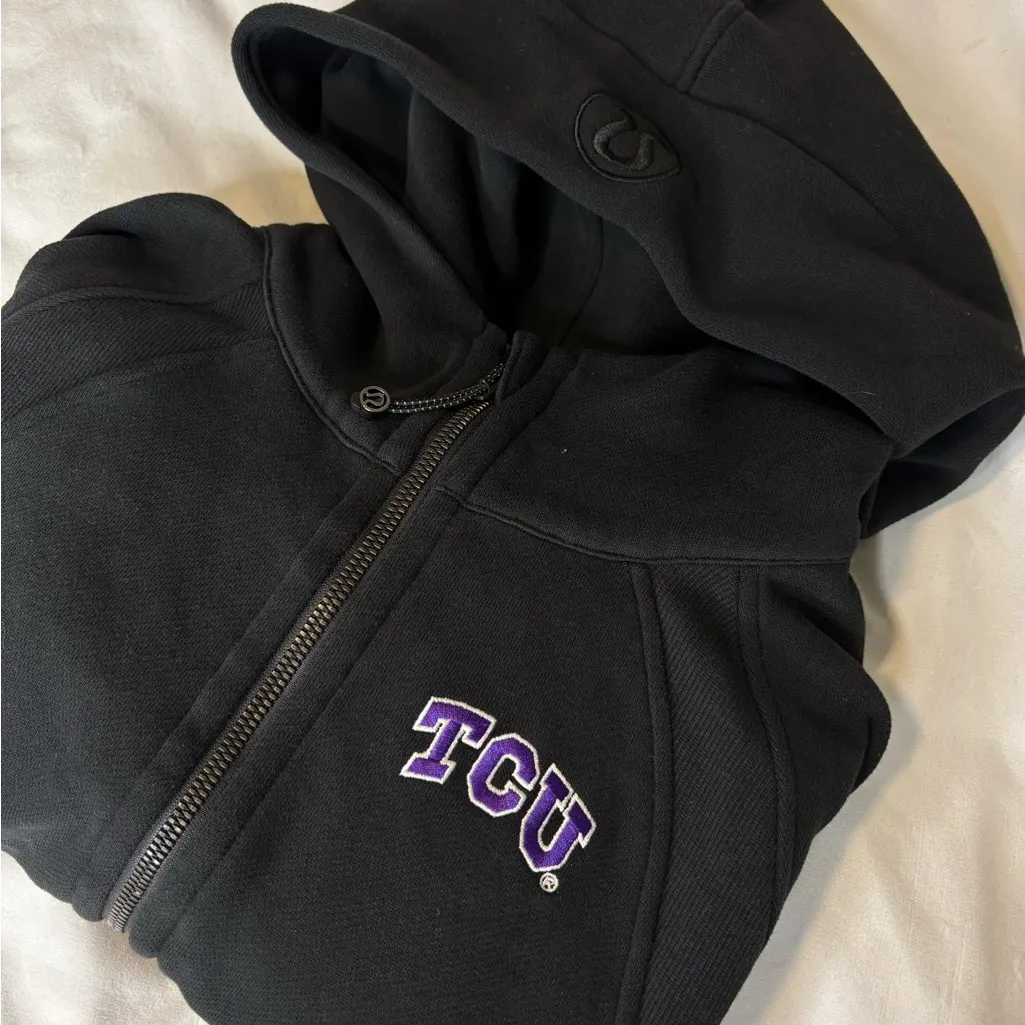 Lululemon Black Scuba Jacket College TCU Logo - Image 2