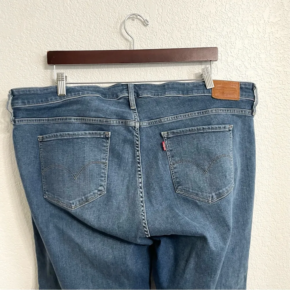 Levi’s Womens Jeans Denim Blue Shaping Skinny Stretch Distressed Plus Size 24 - Image 4