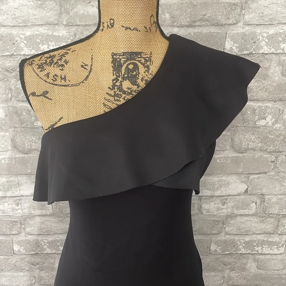 Express Black One Shoulder Ruffle Mini Dress - Image 2